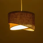 GLOBOSTAR® LILI 203-0177 Μοντέρνο Κρεμαστό Φωτιστικό Οροφής με Ντουί 1 x E27 AC 220-240V IP20 - Καφέ & Μπεζ - Μ30 x Π30 x Υ22cm - Image 3