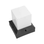 GloboStar® CUBIX 203-0245 Μοντέρνο Επιδαπέδιο Φωτιστικό Μονόφωτο 1 x E27 IP44 Μαύρο Πλαστικό - Μ22.5 x Π22.5 x Υ25cm - Image 5