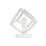 GLOBOSTAR® DISE 203-0273 Μοντέρνο Επιτραπέζιο Φωτιστικό Πορτατίφ με Ντουί 1 x E27 AC 220-240V IP20 - Λευκό - Μ28 x Π28 x Υ29cm - Image 3