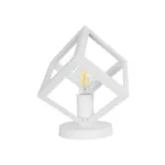 GLOBOSTAR® DISE 203-0273 Μοντέρνο Επιτραπέζιο Φωτιστικό Πορτατίφ με Ντουί 1 x E27 AC 220-240V IP20 - Λευκό - Μ28 x Π28 x Υ29cm - Image 4