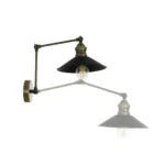 GLOBOSTAR® HAWK 204-0114 Μοντέρνο Φωτιστικό Τοίχου - Απλίκα με Ντουί 1 x E27 AC 220-240V IP20 - Μαύρο & Μπρούτζινο - Μ22 x Π44 x Υ23cm - Image 5