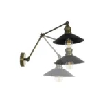 GLOBOSTAR® HAWK 204-0114 Μοντέρνο Φωτιστικό Τοίχου - Απλίκα με Ντουί 1 x E27 AC 220-240V IP20 - Μαύρο & Μπρούτζινο - Μ22 x Π44 x Υ23cm - Image 6