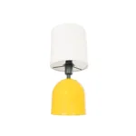 GLOBOSTAR® LOREN 204-0137 Μοντέρνο Επιτραπέζιο Φωτιστικό Πορτατίφ με Ντουί 1 x E14 AC 220-240V IP20 - Κίτρινο & Μπεζ - Μ15,5 x Π15,5 x Υ33cm - Image 5