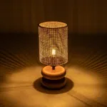 GLOBOSTAR® KLOO 204-0143 Boho Επιτραπέζιο Φωτιστικό Πορτατίφ με Ντουί 1 x E14 AC 220-240V IP20 - Καφέ & Μπεζ - Μ15 x Π15 x Υ35cm - Image 3