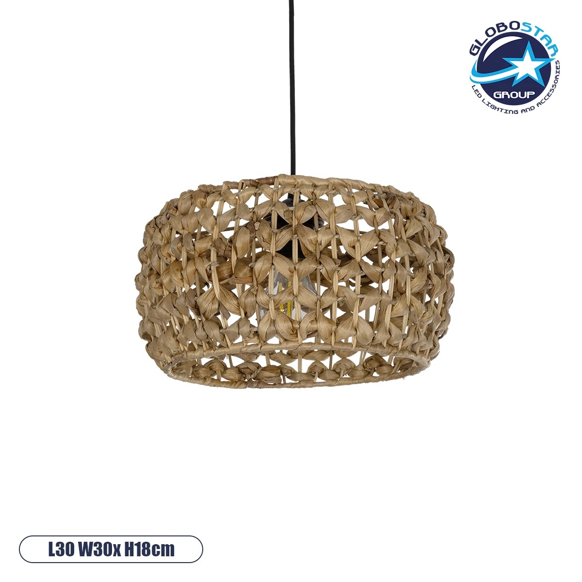 204_0159_1 GLOBOSTAR® SAND 204-0159 Boho Κρεμαστό Φωτιστικό Οροφής με Ντουί 1 x E27 AC 220-240V IP20 - Καφέ - Μ30 x Π30 x Υ18cm - Image 1