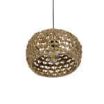 GLOBOSTAR® SAND 204-0159 Boho Κρεμαστό Φωτιστικό Οροφής με Ντουί 1 x E27 AC 220-240V IP20 - Καφέ - Μ30 x Π30 x Υ18cm - Image 6