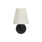 GLOBOSTAR® ELEGANTE 204-0186 Μοντέρνο Φωτιστικό Τοίχου - Απλίκα με Ντουί 1 x E27 AC 220-240V IP20 - Μαύρο & Μπεζ - Μ14 x Π22 x Υ24cm - Image 3