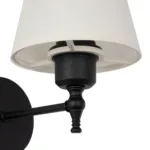 GLOBOSTAR® ELEGANTE 204-0186 Μοντέρνο Φωτιστικό Τοίχου - Απλίκα με Ντουί 1 x E27 AC 220-240V IP20 - Μαύρο & Μπεζ - Μ14 x Π22 x Υ24cm - Image 6