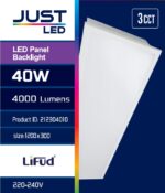 JUST LED LED Panel Backlight 40watt Παραλληλόγραμμο 4000lum 3CCT D:120cm x 30cm (212304010) - Image 2