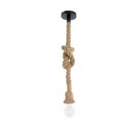 GLOBOSTAR® ROPE 01278 Boho Κρεμαστό Φωτιστικό Οροφής με Ντουί 1 x E27 AC 220-240V IP20 - Μπεζ - Μ10 x Π3.5 x Y100cm