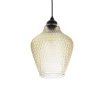 GLOBOSTAR® SKLO 206-0025 Μοντέρνο Κρεμαστό Φωτιστικό Οροφής με Ντουί 1 x E27 AC 220-240V IP20 - Mελί - Μ22 x Π22 x Υ31cm - Image 2