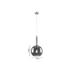 Inlight Κρεμαστό φωτιστικό από φιμέ γυαλί 1XE27 D:20x36cm (4080) - Image 3