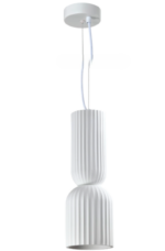 Inlight Κρεμαστό Γύψινο Φωτιστικό E27, Λευκό D:15x43,5cm(4101-White)