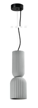 Inlight Κρεμαστό Γύψινο Φωτιστικό E27, Γκρι D:15x43,5cm(4101-Gray)