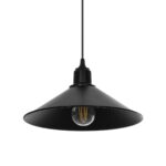 GLOBOSTAR® FERRO 203-0084 Μοντέρνο Κρεμαστό Φωτιστικό Οροφής με Ντουί 1 x E27 AC 220-240V IP20 - Μαύρο - Μ30 x Π30 x Υ15cm - Image 2