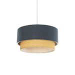 GLOBOSTAR® BIGGIE 204-0094 Μοντέρνο Κρεμαστό Φωτιστικό Οροφής με Ντουί 1 x E27 AC 220-240V IP20 - Μπλε & Μπεζ - Μ30 x Π30 x Υ17cm - Image 2