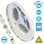 GLOBOSTAR® ZIGZAG 70040 Ταινία LED 6W/m 660lm/m 120° DC 12V IP20 60 x SMD2835 Chip/m Ψυχρό Λευκό 6000K Dimmable - Sanan SMD Chip - Μ500 x Π0.6 x Υ0.1cm - Ρολό 5 Μέτρων - 5 Χρόνια Εγγύηση