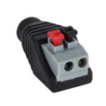 GLOBOSTAR® STRIPDC 70678 Ταχυσύνδεσμος DC Jack 5.5x2.1mm Θηλυκός σε Πατητή Κλέμα IP20 - Μαύρο - Μ4.1 x Π1.5 x Υ2cm - Image 3
