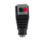 GLOBOSTAR® STRIPDC 70678 Ταχυσύνδεσμος DC Jack 5.5x2.1mm Θηλυκός σε Πατητή Κλέμα IP20 - Μαύρο - Μ4.1 x Π1.5 x Υ2cm - Image 4