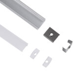 GLOBOSTAR® ALP-LINEAR SURFABO 70805-2M Επιφανειακό Προφίλ Αλουμινίου με Λευκό Γαλακτερό Πατητό Κάλυμμα για Ταινίες LED IP20 - Ασημί & Λευκό - Μ200 x Π1.6 x Υ0.7cm - Πακέτο 5 Τεμαχίων - Image 3
