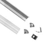 GLOBOSTAR® ALP-CORNER LINEO 70815-2M Επιφανειακό Γωνιακό Προφίλ Αλουμινίου με Λευκό Γαλακτερό Πατητό Κάλυμμα για Ταινίες LED IP20 - Ασημί & Λευκό - Μ200 x Π1.6 x Υ1.6cm - Πακέτο 5 Τεμαχίων - Image 3