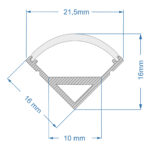 GLOBOSTAR® ALP-CORNER LINEO 70815-2M Επιφανειακό Γωνιακό Προφίλ Αλουμινίου με Λευκό Γαλακτερό Πατητό Κάλυμμα για Ταινίες LED IP20 - Ασημί & Λευκό - Μ200 x Π1.6 x Υ1.6cm - Πακέτο 5 Τεμαχίων - Image 5