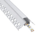 GLOBOSTAR® ALP-PLASTERIN GYPSO 70821-3M Χωνευτό Προφίλ Αλουμινίου Ειδικό για  Εξωτερική Γωνία Γυψοσανίδας με Λευκό Γαλακτερό Πατητό Κάλυμμα για Ταινίες LED IP20 - Ασημί & Λευκό - Μ300 x Π4.5 x Υ2cm - Πακέτο 5 Τεμαχίων - Image 2