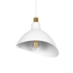 GLOBOSTAR® RIVE 203-0141 Μοντέρνο Κρεμαστό Φωτιστικό Οροφής με Ντουί 1 x E27 AC 220-240V IP20 - Λευκό & Χρυσό - Μ22 x Π20 x Υ22cm - Image 2