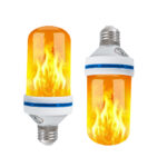 GLOBOSTAR® TUBATO 76075 Λάμπα E27 LED 9W 350lm 260° AC 220-240V IP20 Πορτοκαλί 1800K με Εφέ Φλόγας & Αναστροφή - Λευκό Γαλακτερό - Μ6 x Π6 x Υ15cm - 2 Χρόνια Εγγύηση - Image 2