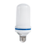 GLOBOSTAR® TUBATO 76075 Λάμπα E27 LED 9W 350lm 260° AC 220-240V IP20 Πορτοκαλί 1800K με Εφέ Φλόγας & Αναστροφή - Λευκό Γαλακτερό - Μ6 x Π6 x Υ15cm - 2 Χρόνια Εγγύηση - Image 3