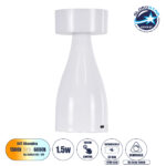 GloboStar® DOLLY 76466 Επιτραπέζιο Φωτιστικό Πορτατίφ LED 1.5W 105lm 120° DC 5V IP44 CCT Θερμό Λευκό 2700K - Φυσικό Λευκό 4500K - Ψυχρό Λευκό 6000K Dimmable Λευκό Πλαστικό - Μ9 x Π9 x Υ21cm - 2 Xρόνια Εγγύηση