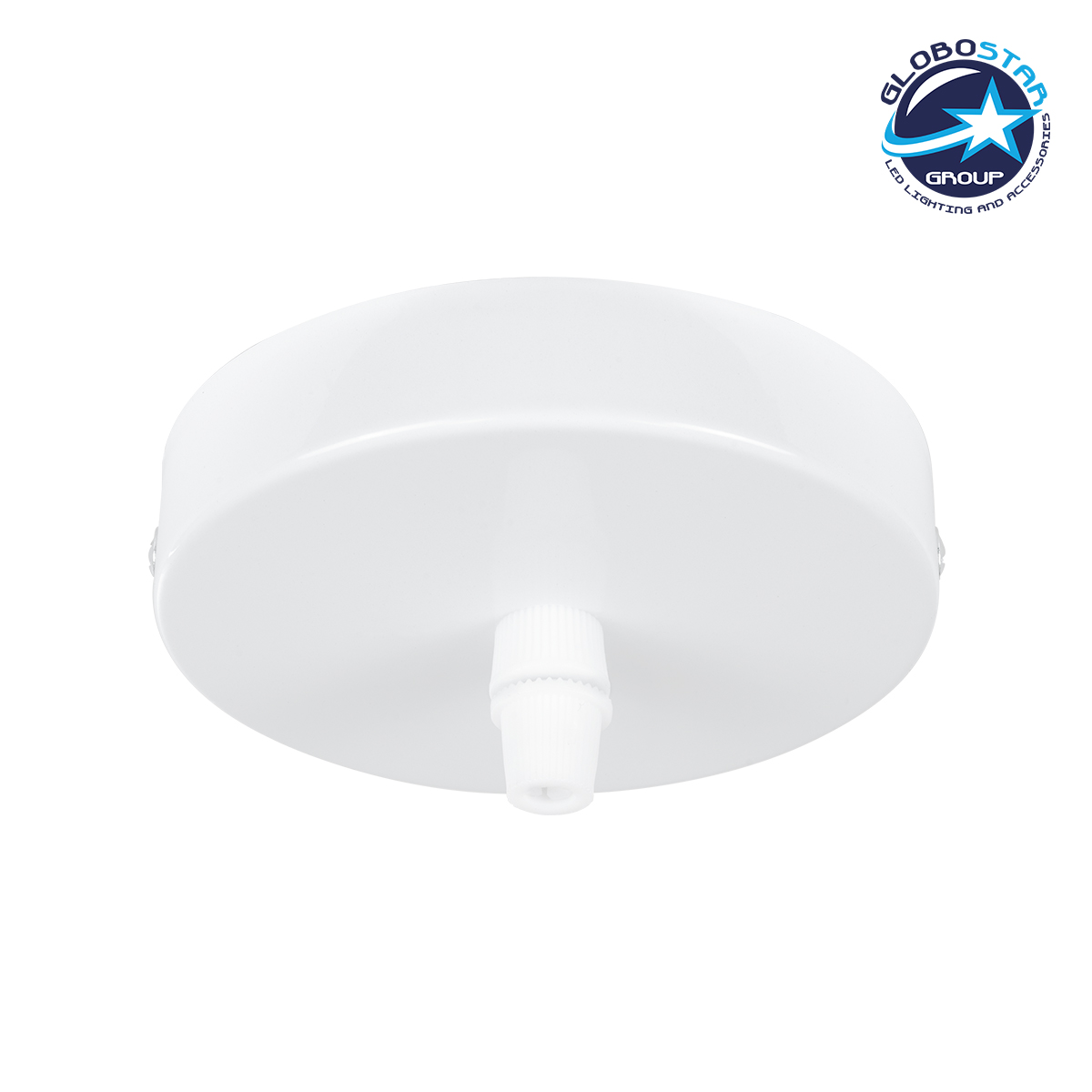 77500_1 GLOBOSTAR® WALLBASE 77500 Μεταλλική Ροζέτα για Κρέμαση 1 Φωτιστικού - Λευκό - Μ10 x Π10 x Υ2cm - Image 1