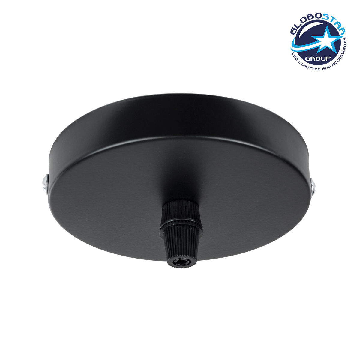 77501_1 GLOBOSTAR® WALLBASE 77501 Μεταλλική Ροζέτα για Κρέμαση 1 Φωτιστικού - Μαύρο - Μ10 x Π10 x Υ2cm - Image 1