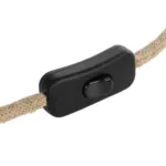 GLOBOSTAR® WHIP 77660 Μοντέρνο DIY Φωτιστικό με Υφασμάτινο Καλώδιο, Ντουί 1 x E27, Διακόπτη On/Off & Πρίζα AC 220-240V IP20 - Μπεζ & Μαύρο - Μ150 x Π5.8 x Υ5.8cm - Image 3