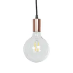 GLOBOSTAR® WHIP 77665 Μοντέρνο DIY Φωτιστικό με Υφασμάτινο Καλώδιο, Ντουί 1 x E27, Διακόπτη On/Off & Πρίζα AC 220-240V IP20 - Μαύρο & Ροζ Χρυσό - Μ150 x Π4 x Υ4cm - Image 4