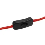GLOBOSTAR® WHIP 77666 Μοντέρνο DIY Φωτιστικό με Υφασμάτινο Καλώδιο, Ντουί 1 x E27, Διακόπτη On/Off & Πρίζα AC 220-240V IP20 - Κόκκινο & Μαύρο - Μ150 x Π4 x Υ4cm - Image 3