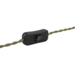 GLOBOSTAR® WHIP 77667 Μοντέρνο DIY Φωτιστικό με Πλεκτό Καλώδιο, Ντουί 1 x E27, Διακόπτη On/Off & Πρίζα AC 220-240V IP20 - Χακί & Μαύρο - Μ150 x Π5.8 x Υ5.8cm - Image 3