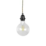 GLOBOSTAR® WHIP 77667 Μοντέρνο DIY Φωτιστικό με Πλεκτό Καλώδιο, Ντουί 1 x E27, Διακόπτη On/Off & Πρίζα AC 220-240V IP20 - Χακί & Μαύρο - Μ150 x Π5.8 x Υ5.8cm - Image 4