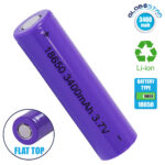 GLOBOSTAR® BATTERY 79097 Ανταλλακτική Επαναφορτιζόμενη Μπαταρία Li-ion 3.7V 12.6Wh 18650 3400mAh με Overcharge / Discharge Προστασία - Μ6.7 x Π1.8 x Υ1.7cm - 1 Χρόνο Εγγύηση