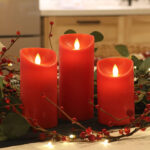 GLOBOSTAR® FIREFLAME 79558 Διακοσμητικό Κερί Παραφίνης με Εφέ Κινούμενης Φλόγας & IR Ασύρματο Χειριστήριο LED 0.5W 25lm 120° DC 3V με 2xAA Μπαταρίες IP20 Θερμό Λευκό 2700K Dimmable - Κόκκινο - Μ7.5 x Π7.5 x Υ15cm - Πακέτο 3 Τεμαχίων - 1 Χρόνο Εγγύηση - Image 6