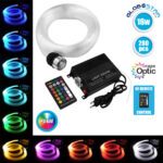 GLOBOSTAR® LUMOFIBRA 79614 Σύστημα Οπτικής Ίνας με RF Ασύρματο Χειριστήριο με 280 Οπτικές Ίνες Φ1mm Μήκους 2 Μέτρων LED 16W 1600lm 1° AC 220-240V IP20 Πολύχρωμο RGBW - Μ9 x Π8.5 x Υ4cm - 2 Χρόνια Εγγύηση