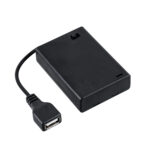 GLOBOSTAR® USBGARLAND 79791 Κουτί Τροφοδοσίας με USB & Διακόπτη On/Off για Γιρλάντες LED DC 5V με 3xAA Μπαταρίες IP44 - Μαύρο - Μ6.8 x Π4.8 x Υ1.8cm - Image 2