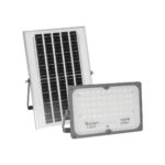 GLOBOSTAR® LUMOVOX 73067 Προβολέας LED 100W 5000lm 120° DC 5V με Φωτοβολταϊκό Panel 5V 8W & Επαναφορτιζόμενη Μπαταρία Li-ion 3.2V 5000mAh Αδιάβροχο IP67 Ψυχρό Λευκό 6000K - 120 x SMD2835 Sanan Chip - Γκρι Ανθρακί - Μ25 x Π5.5 x Υ17.5cm - 2 Χρόνια Εγγύηση - Image 2