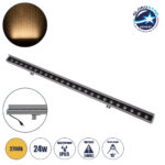 GLOBOSTAR® WASHERFAIA 90186 Μπάρα Φωτισμού Wall Washer με Αντιθαμβωτική Γρίλια LED 24W 2640lm 15° DC 24V Αδιάβροχο IP65 Θερμό Λευκό 2700K Dimmable - Bridgelux SMD Chip - Γκρί Ανθρακί - Μ100 x Π4 x Υ5.5cm - 3 Χρόνια Εγγύηση
