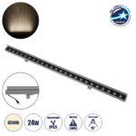 GLOBOSTAR® WASHERFAIA 90187 Μπάρα Φωτισμού Wall Washer με Αντιθαμβωτική Γρίλια LED 24W 2760lm 15° DC 24V Αδιάβροχο IP65 Φυσικό Λευκό 4500K Dimmable - Bridgelux SMD Chip - Γκρί Ανθρακί - Μ100 x Π4 x Υ5.5cm - 3 Χρόνια Εγγύηση