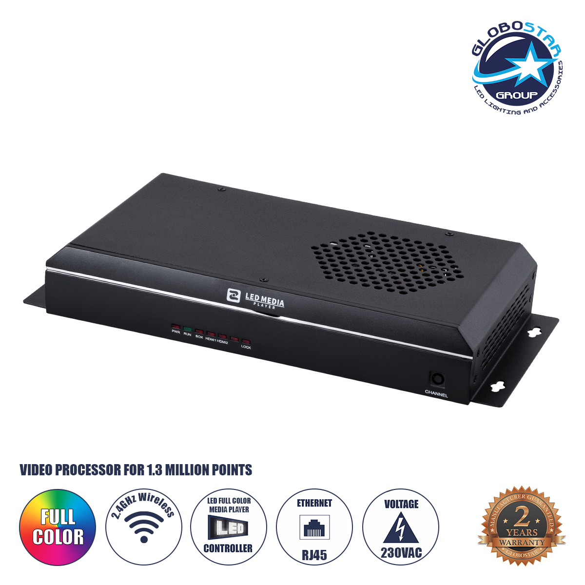 90238_1 GLOBOSTAR® ZH-C2 90238 Multimedia Player Video Controller για Οθόνες LED Video Wall 1.3 million pixel - Input Signal W1920 x H1080@60Hz - WiFi 2.4G - 1 Gigabit Ethernet Output Port - AC 220-240V IP20 - Μ27 x Π11 x Υ4.5cm - 2 Χρόνια Εγγύηση - Image 1