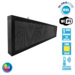 GLOBOSTAR® DISPLAY 90285 Κυλιόμενη Ψηφιακή Επιγραφή 160x32cm P10 Μονής Όψης LED AC 220-240V Αδιάβροχο IP65 RGB - WiFi Control μέσω FK APP - Αισθητήρας Θερμοκρασίας & Υγρασίας - Μ168 x Π9 x Υ40cm - 2 Χρόνια Εγγύηση