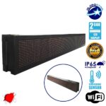 GLOBOSTAR® DISPLAY 90311 Κυλιόμενη Ψηφιακή Επιγραφή Διπλής Όψης 160x16cm P10 160x16 Pixel LED 250W AC 220-240V Αδιάβροχο IP65 Κόκκινο - WiFi Control μέσω FK APP - Αισθητήρας Θερμοκρασίας & Υγρασίας - Μ168 x Π12 x Υ24cm - 2 Χρόνια Εγγύηση