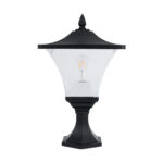 GLOBOSTAR® DIRAHIO 90552 Φωτιστικό Κολωνάκι Κήπου με Ντουί 1 x E27 AC 220-240V Αδιάβροχο IP65 - Μαύρο Ματ - Μ32 x Π32 x Υ52cm - Image 3