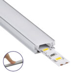 GLOBOSTAR® ALP-LINEAR SURFABO 70805-2M Επιφανειακό Προφίλ Αλουμινίου με Λευκό Γαλακτερό Πατητό Κάλυμμα για Ταινίες LED IP20 - Ασημί & Λευκό - Μ200 x Π1.6 x Υ0.7cm - Πακέτο 5 Τεμαχίων - Image 2